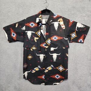 Western Brush Popper Style‎ Shirt Homemade Cowboy Steer Head
